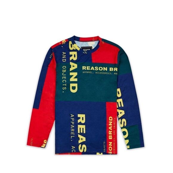 New Medium Reason Arseno Multicolor Long Sleeve Streetware Casual Tee Tshirt - Picture 3 of 7
